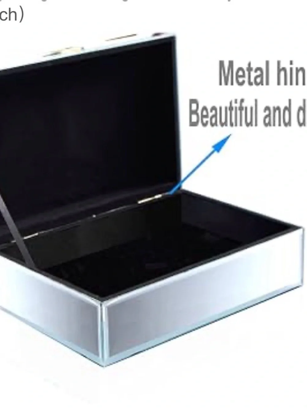 Mirrored Jewelry Box with Sparkling Crystal Top - Silver